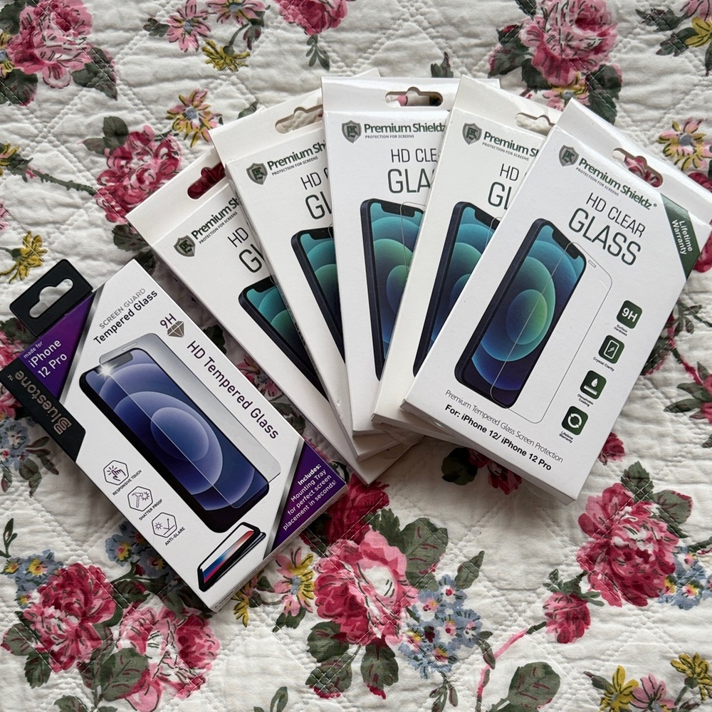 HD Clear Glass Screen Protector for iPhone 12 Pro (6 screen protectors)
